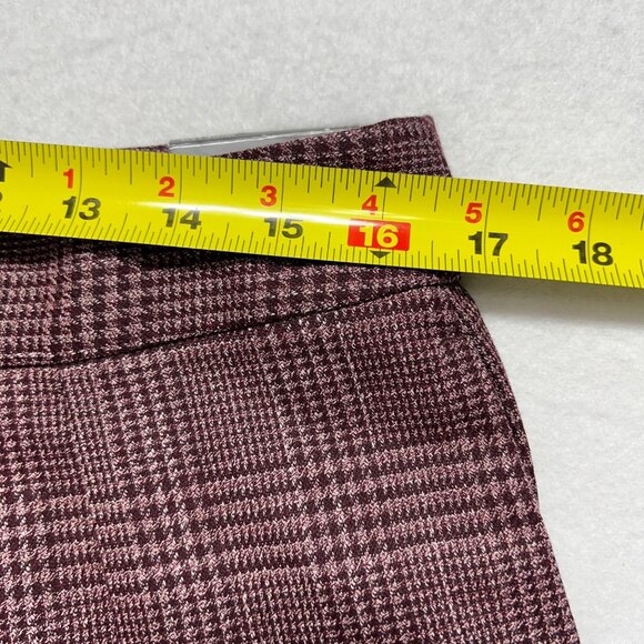 Worthington Women's Pleated Plaid Wide Leg Burgundy Dress Pants Size 12P Zip NWT - Picture 8 of 11